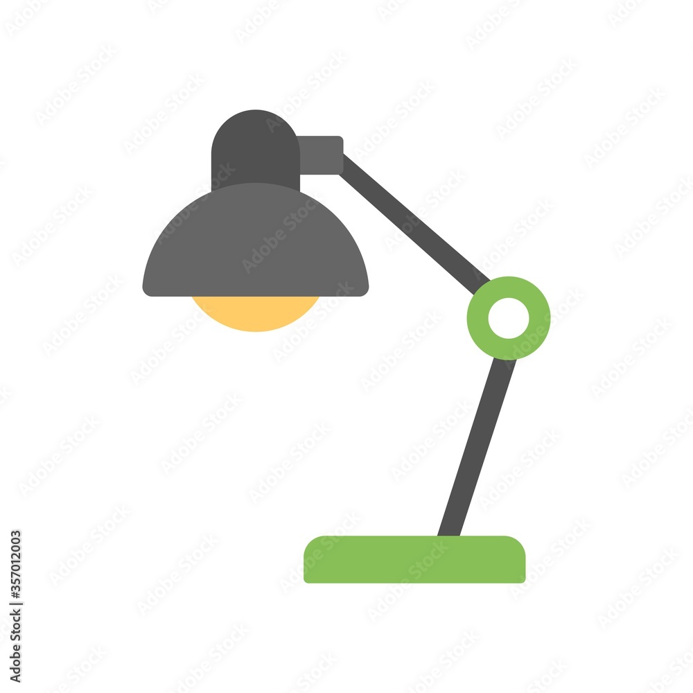 Desk lamp icon in flat design style. Table lamp symbol. Desk lamp icon in flat design style. Table lamp symbol.