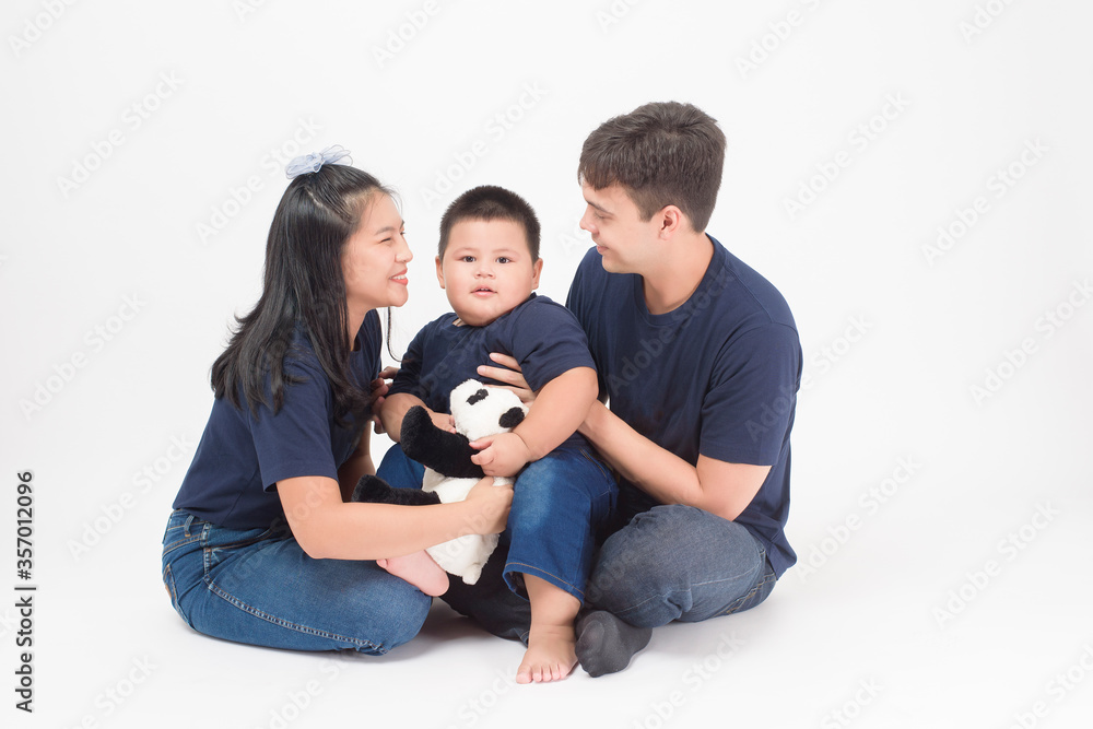 Happy Asian family are enjoy with son in studio Happy Asian family are enjoy with son in studio