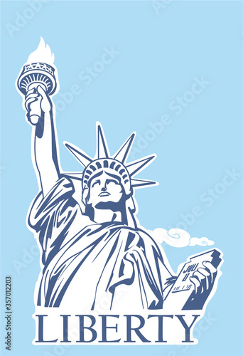 Statue of Liberty in New York. Vector illustration-Poster.