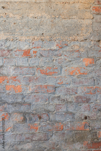 Closeup of weathered brick wall texture