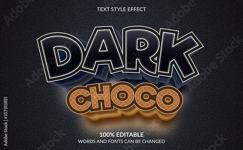Editable Text Effect, Dark Choco Text Style