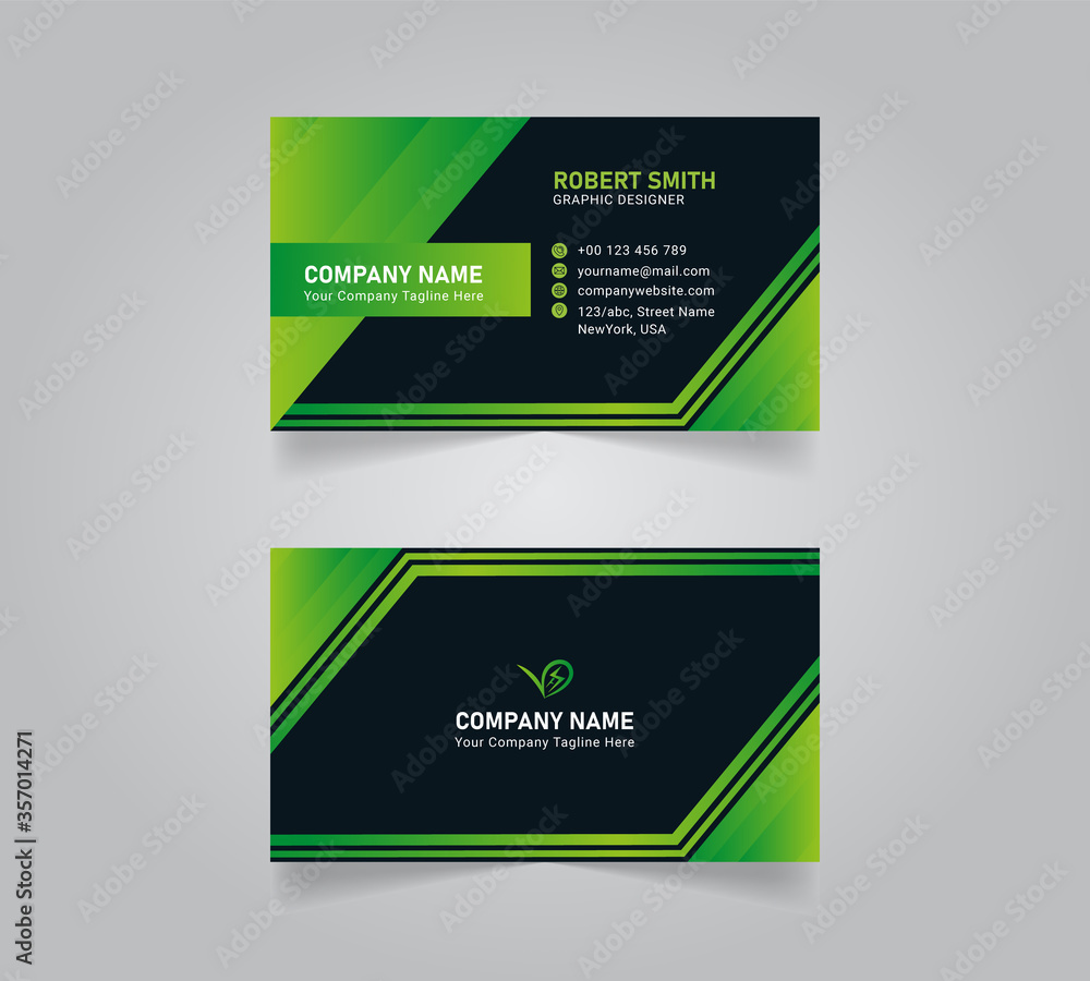 Fototapeta premium Modern Abstract Green Gradient Business Card