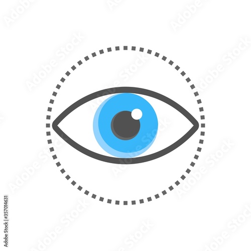 Eye icon in flat design style. Creative vision symbol for logo design element.