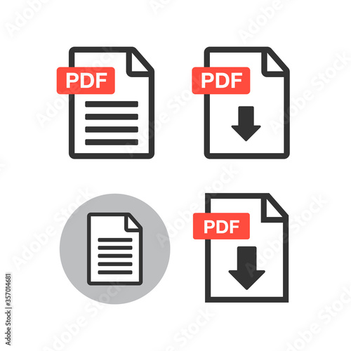 File download icon. Document icon set. PDF file download icon