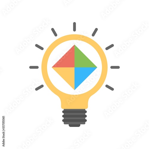 Design innovation icon. Lightbulb symbol. Creative idea sign.