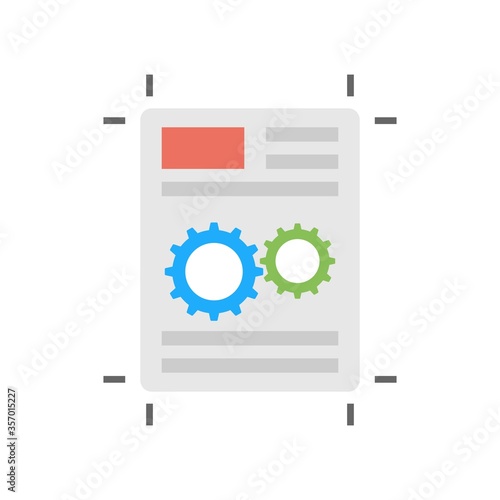 Web page with gears icon. Website settings symbol. Web app development sign.