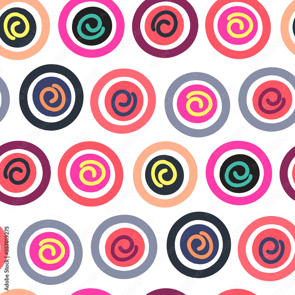 Seamless pattern with bright circles