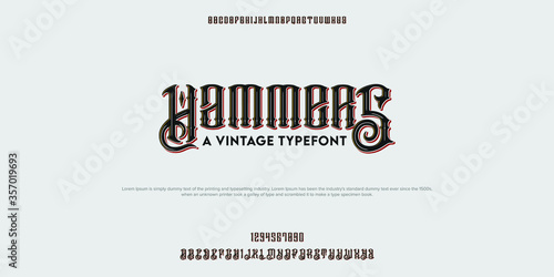 Classic and vintage alphabet typography. Vector illustration font set. Timeless typeface.