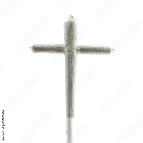 Cross shaped marijuana joint