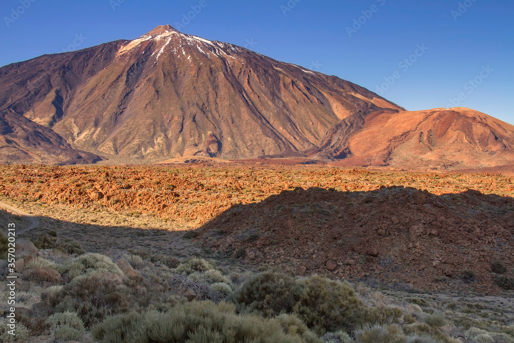 View of the volcanic mountains of Tenerife.