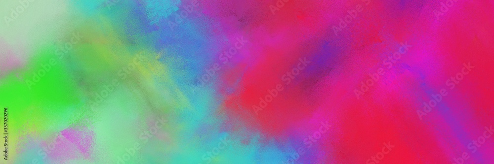 abstract colorful diagonal background with lines and medium violet red, dark sea green and medium sea green colors. can be used as canvas, background or banner