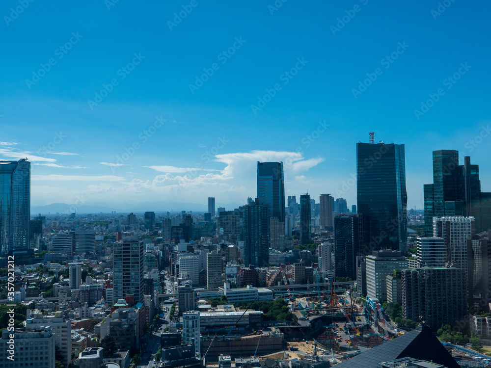 Fototapeta premium Widok z lotu ptaka na miasto Tokio