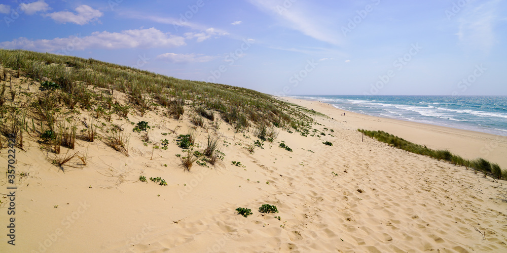 sand dunes access beach in Le porge jenny near Lacanau France
