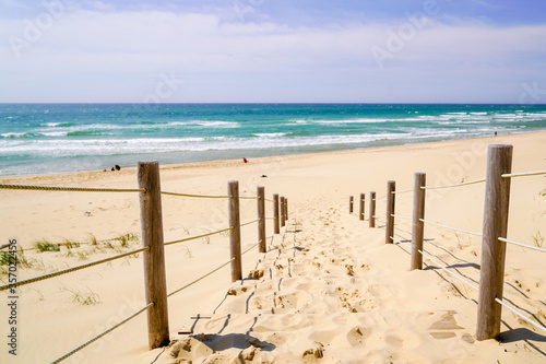 Fototapeta Naklejka Na Ścianę i Meble -  pathway dunes access of sand beach in La jenny park near Lege cap-ferret in France