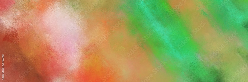 abstract colorful diagonal backdrop with lines and peru, medium sea green and baby pink colors. can be used as texture, background or banner