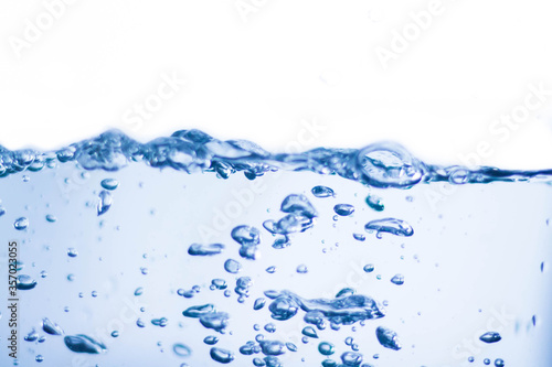 Clean blue water splash on white background illustration.