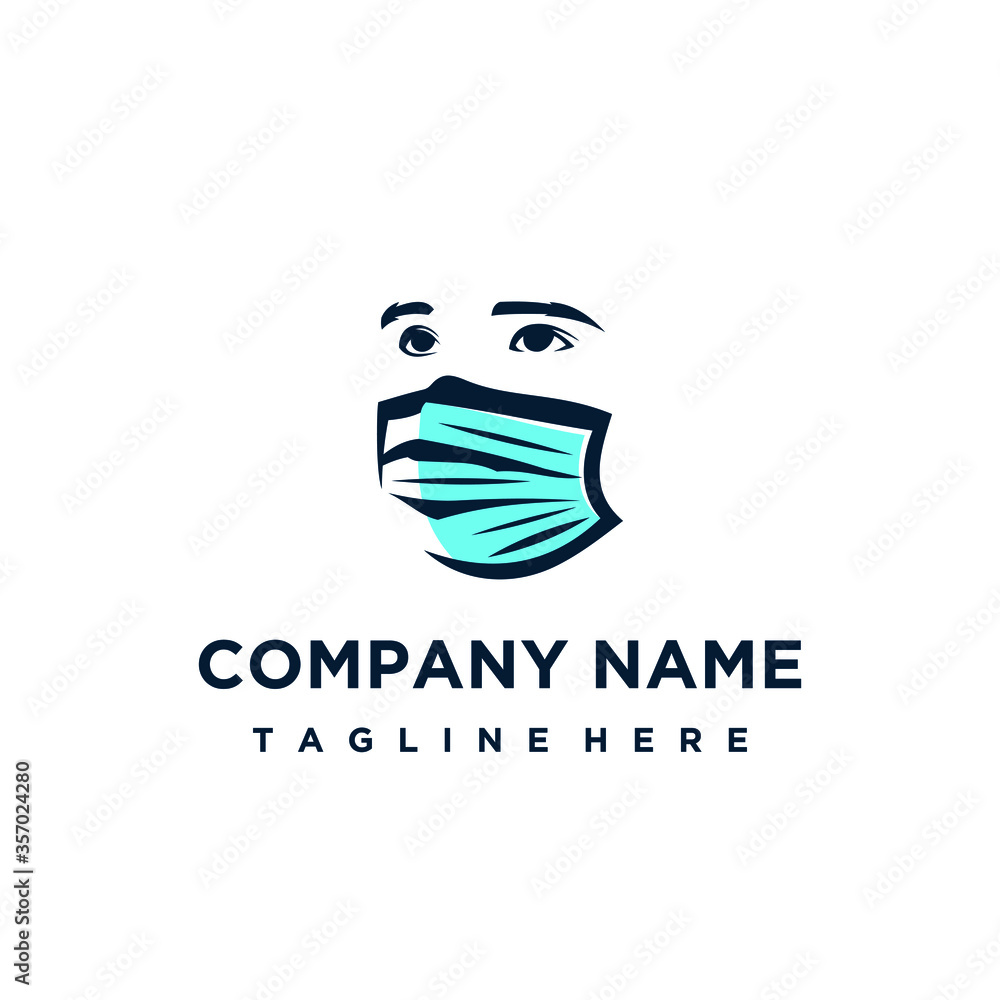 Face mask kids logo design template. Awesome a face mask kids line art. A face mask kids logotype. Face mask kids logo design template. Awesome a face mask kids line art. A face mask kids logotype.
