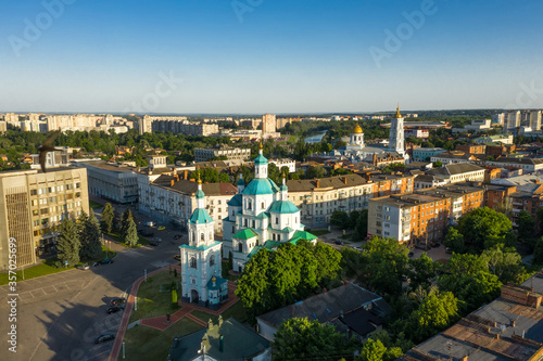 The Trinity Orthodox Cathedral at summer in the Sumy city, Ukraine