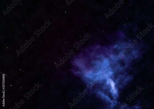 Fototapeta Naklejka Na Ścianę i Meble -  Star field and distant cold space nebula.
