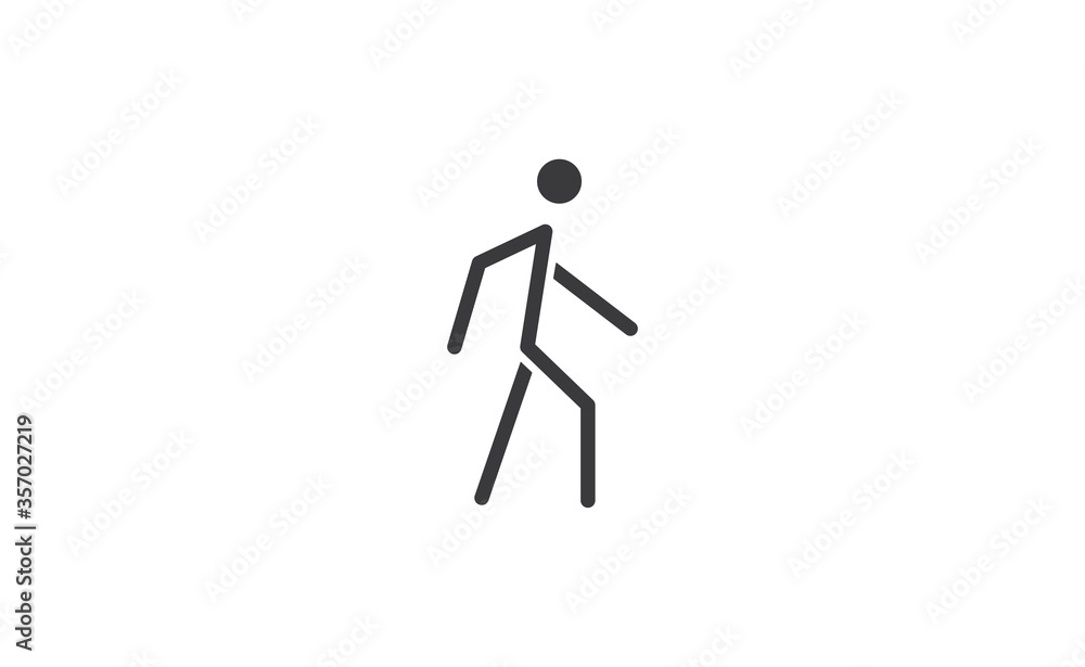 Person walking vector icon. Human figure walk sign. Person walking vector icon. Human figure walk sign.