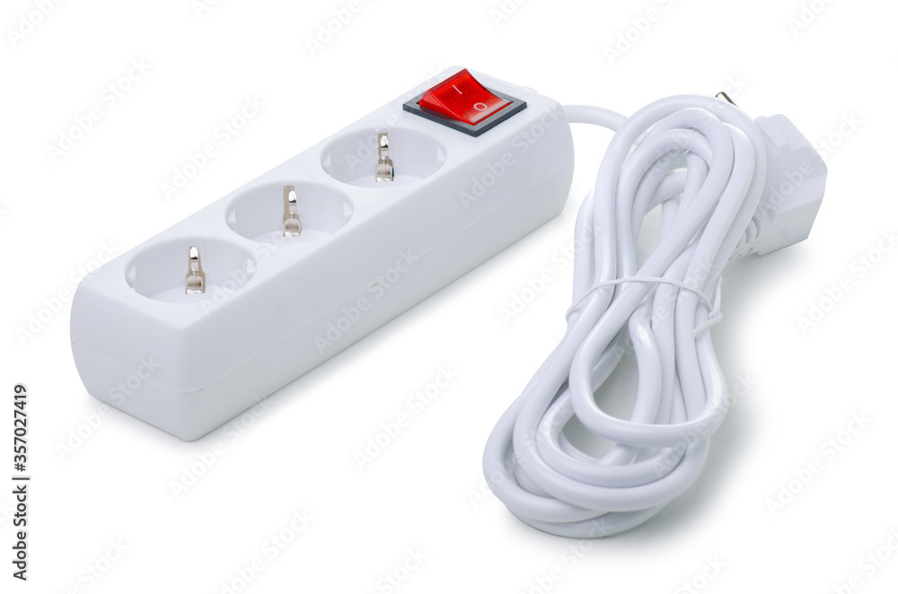Power strip extension on white background isolation Power strip extension on white background isolation