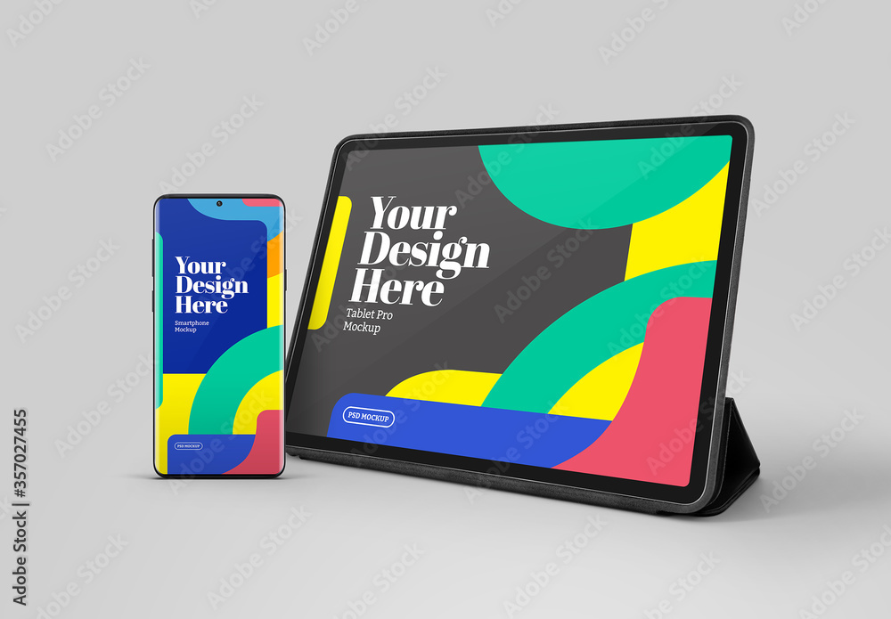 Tablet and Smartphone Mockup Stock Template | Adobe Stock