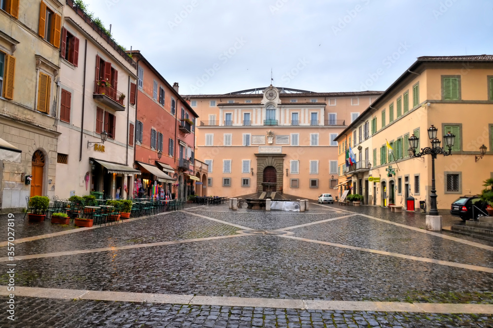 Castel Gandolfo, Lazio, Italy  - View of the main street  of the town.