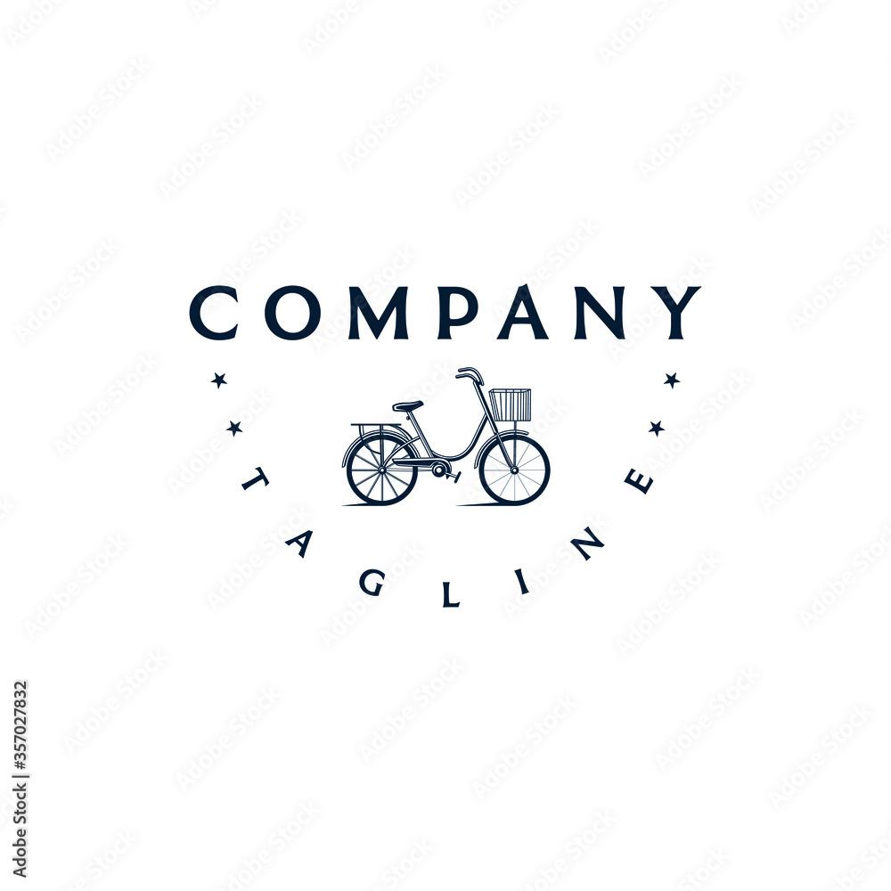 Bicycle logo design template. Awesome a bicylce with star logo. A bicycle lineart logotype. Bicycle logo design template. Awesome a bicylce with star logo. A bicycle lineart logotype.