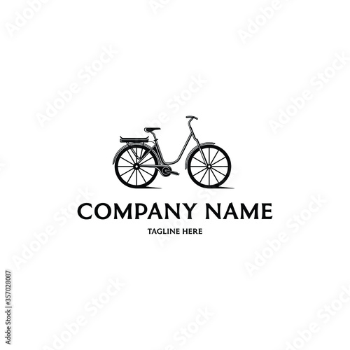 Modern Bicylce Electric Graphic Charge Energy Transport Illustration Concept Vector Design Logo Silhoutte