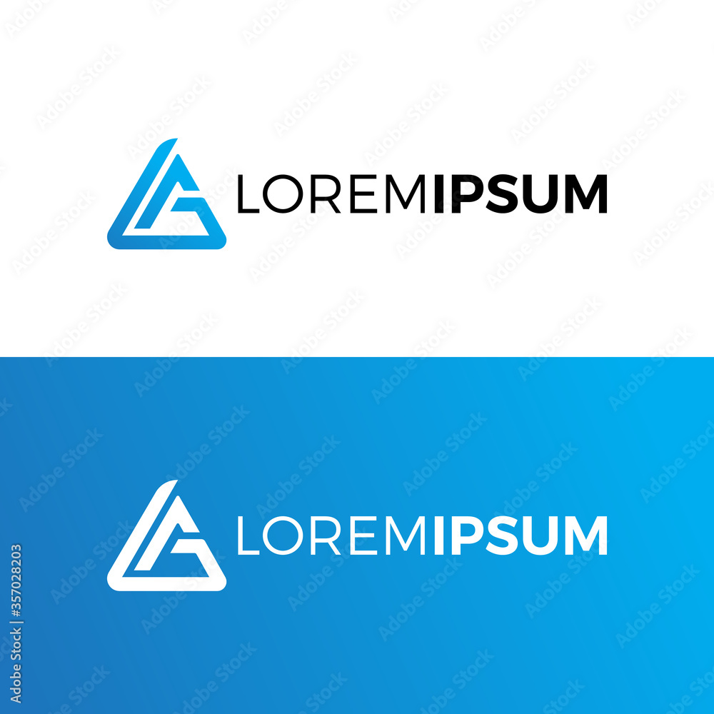 Triangle logo. Letter LG logo. Icon vector. Triangle logo. Letter LG logo. Icon vector.