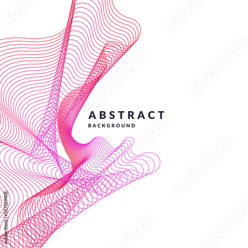 Bright poster with dynamic waves. Modern vector illustration.