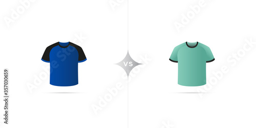 Hoffenheim versus Borussia. Soccer jersey with shadow. Vector illustration. photo