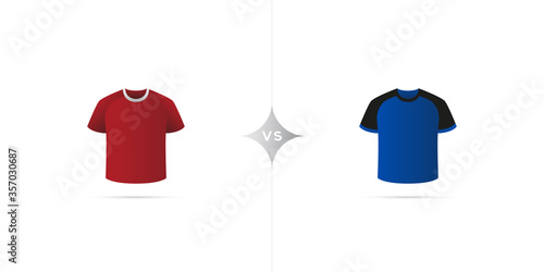 Mainz versus Hoffenheim. Soccer jersey with shadow. Vector illustration. photo