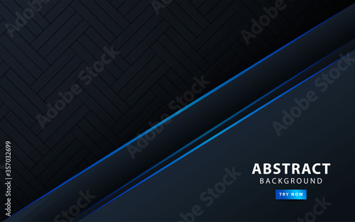 premium modern dark abstract background banner with blue line. vector illustration.