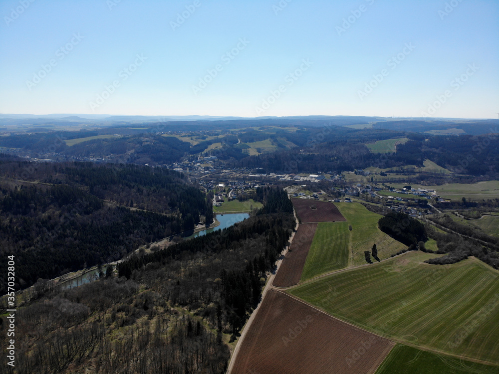 Fotografie Flugbild Glaadter Stausee und Jünkerath