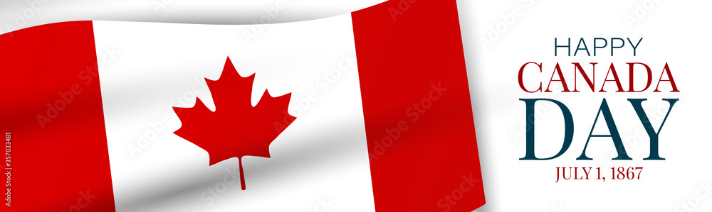 Canada day banner or header background. July 1 national holiday. Canadian flag with maple leaf. Vector illustration red and white colors. Canada day banner or header background. July 1 national holiday. Canadian flag with maple leaf. Vector illustration red and white colors.