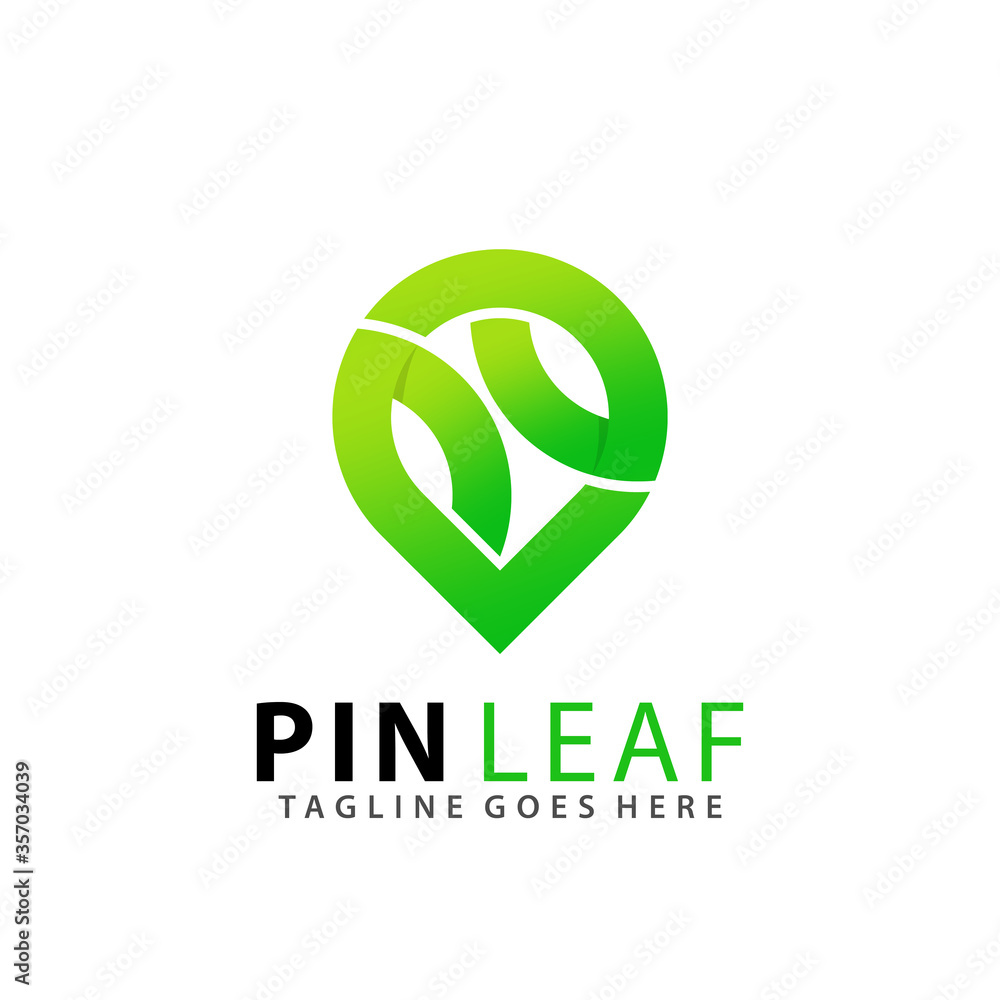 Abstract Pin Mark Leaf Logo Design Premium Stock Vector Illustration Abstract Pin Mark Leaf Logo Design Premium Stock Vector Illustration