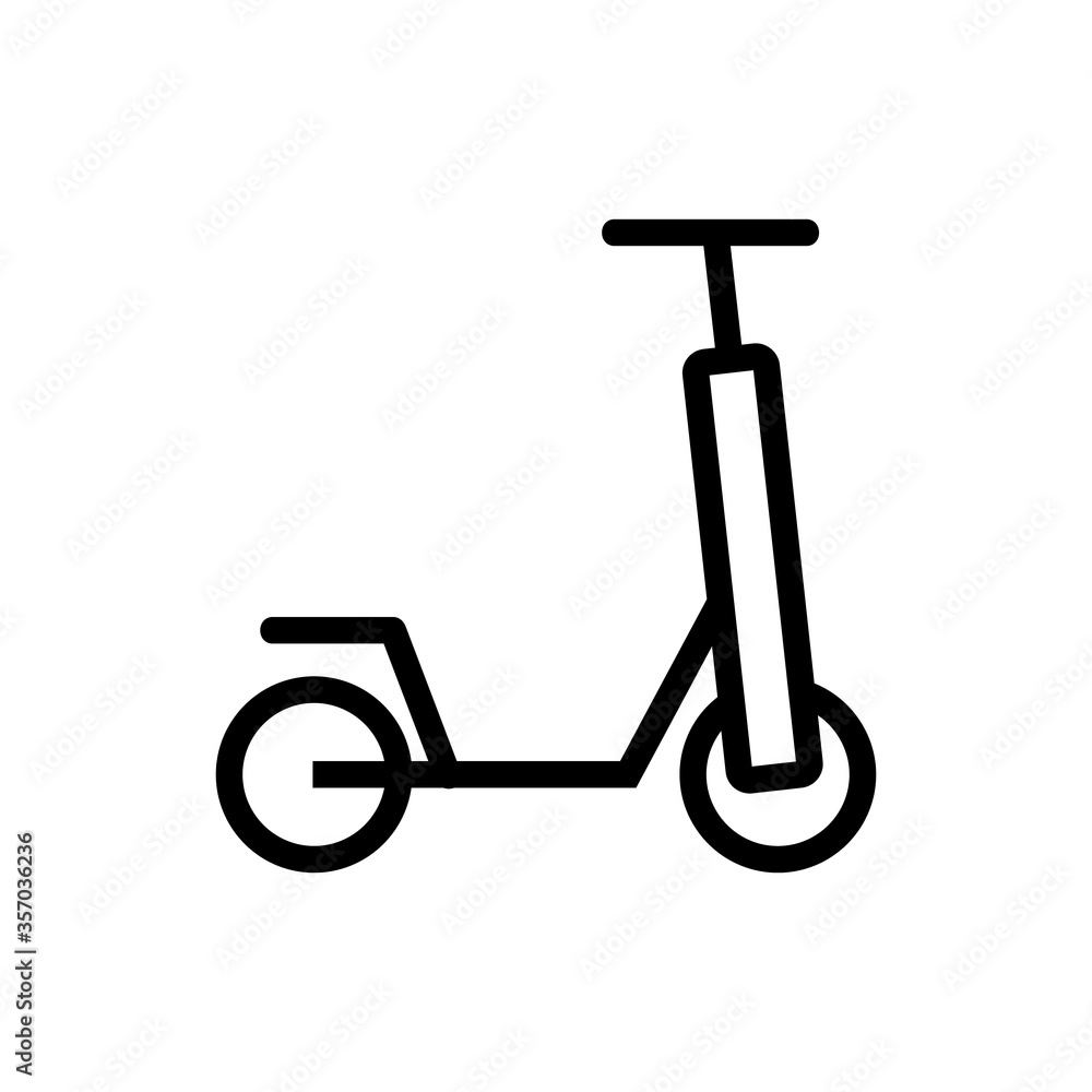 kick scooter transport icon vector. kick scooter transport sign. isolated contour symbol illustration kick scooter transport icon vector. kick scooter transport sign. isolated contour symbol illustration