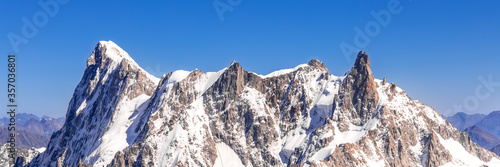 Mont Blanc mountain  White mountain. View from Aiguille du Midi Mount.