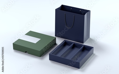 3D rendering gift box handbag