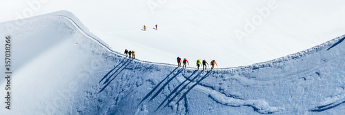 Mont Blanc mountain, White mountain. View from Aiguille du Midi Mount.