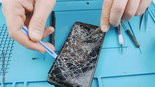 Replacement display smartphone.Repair touchscreen.Removes broken phone screen.