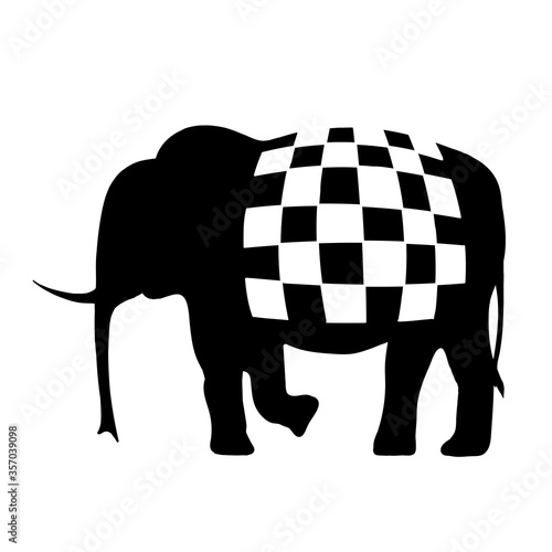 Elephant vector, icon. Vector silhouette of a elephant on a white background.