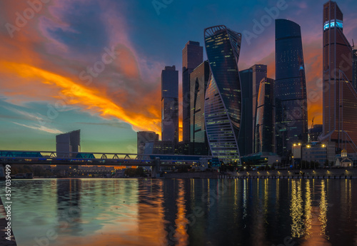 View of the skyscrapers of the Moscow International Business Center - Moscow City © Olegpodi