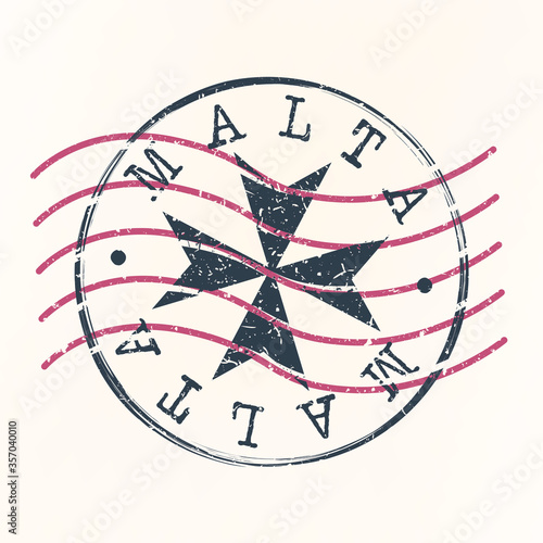 Malta Stamp Postal. Silhouette Seal. Passport Round Design. Vector Icon. Design Retro Travel. National Symbol.