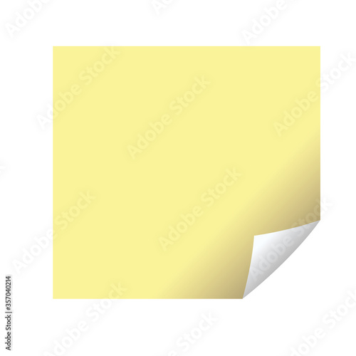 yellow paper sheet note isolated icon