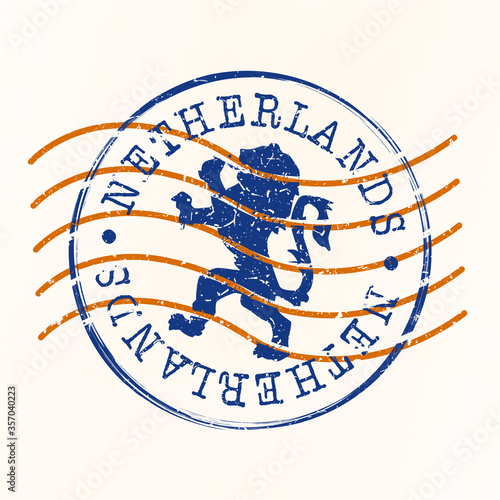 Netherlands Stamp Postal. Silhouette Seal. Passport Round Design. Vector Icon. Design Retro Travel. National Symbol.