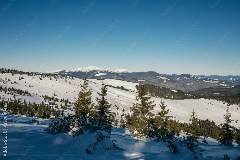 A close up of a snow covered mountain