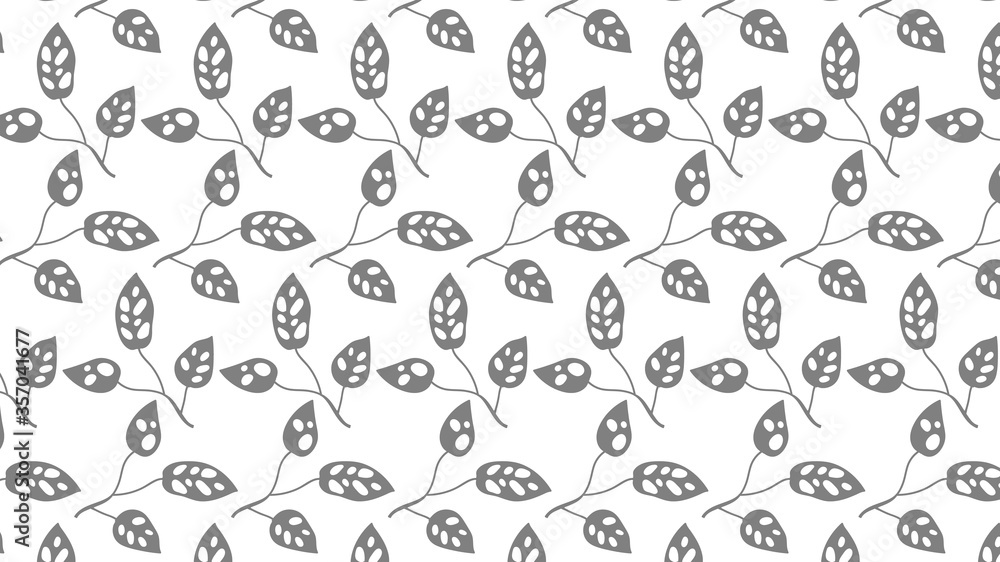 Leaf seamless background on white background. Vector illustration. Leaf seamless background on white background. Vector illustration.