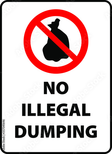 No illegal dumping here warning sign